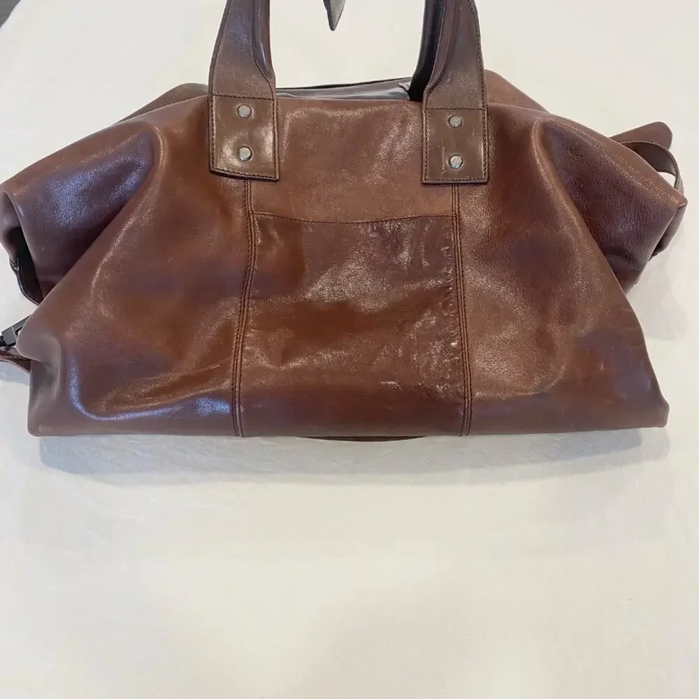 Kenneth Cole Leather Weekender Duffle Bag
